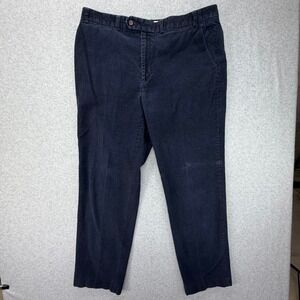 Lauren Ralph Lauren Mens Navy Blue Corduroy Straight Leg Pants 37x30 Classic